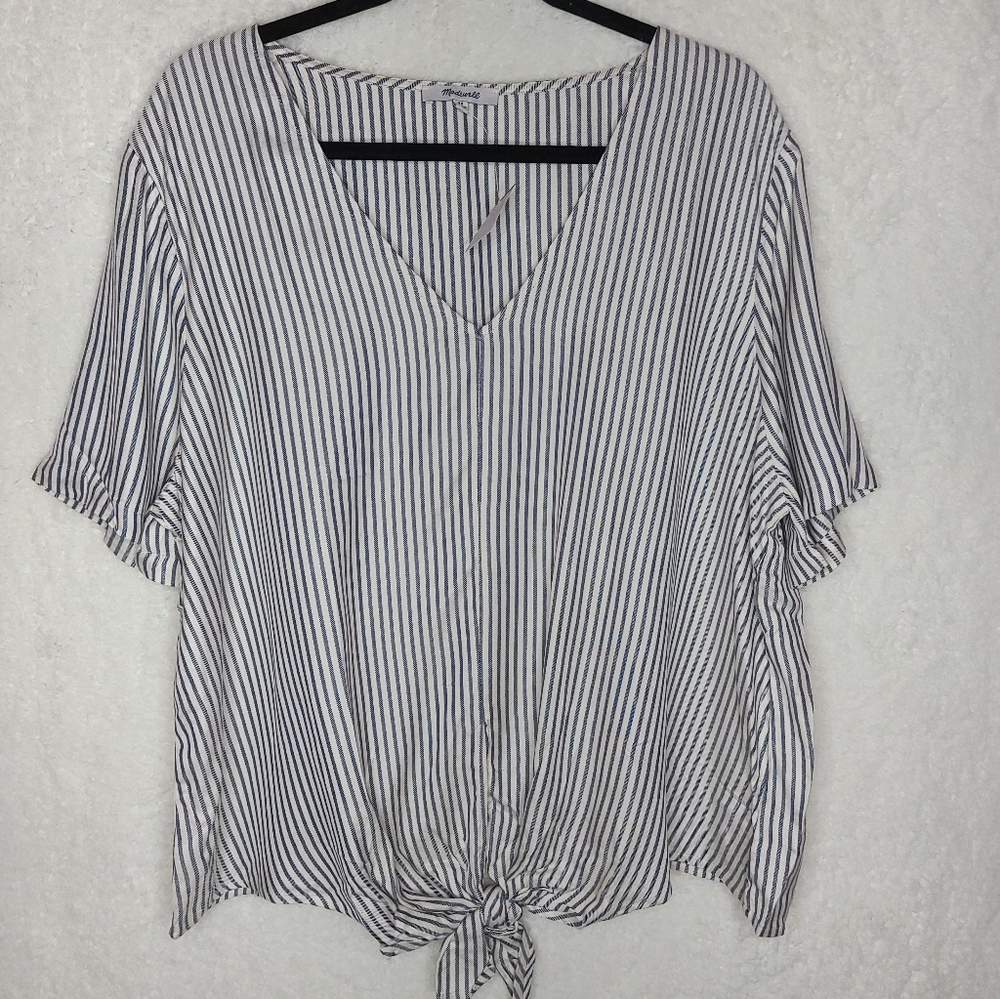 Madewell | Striped Front Tie Top sz 2xl